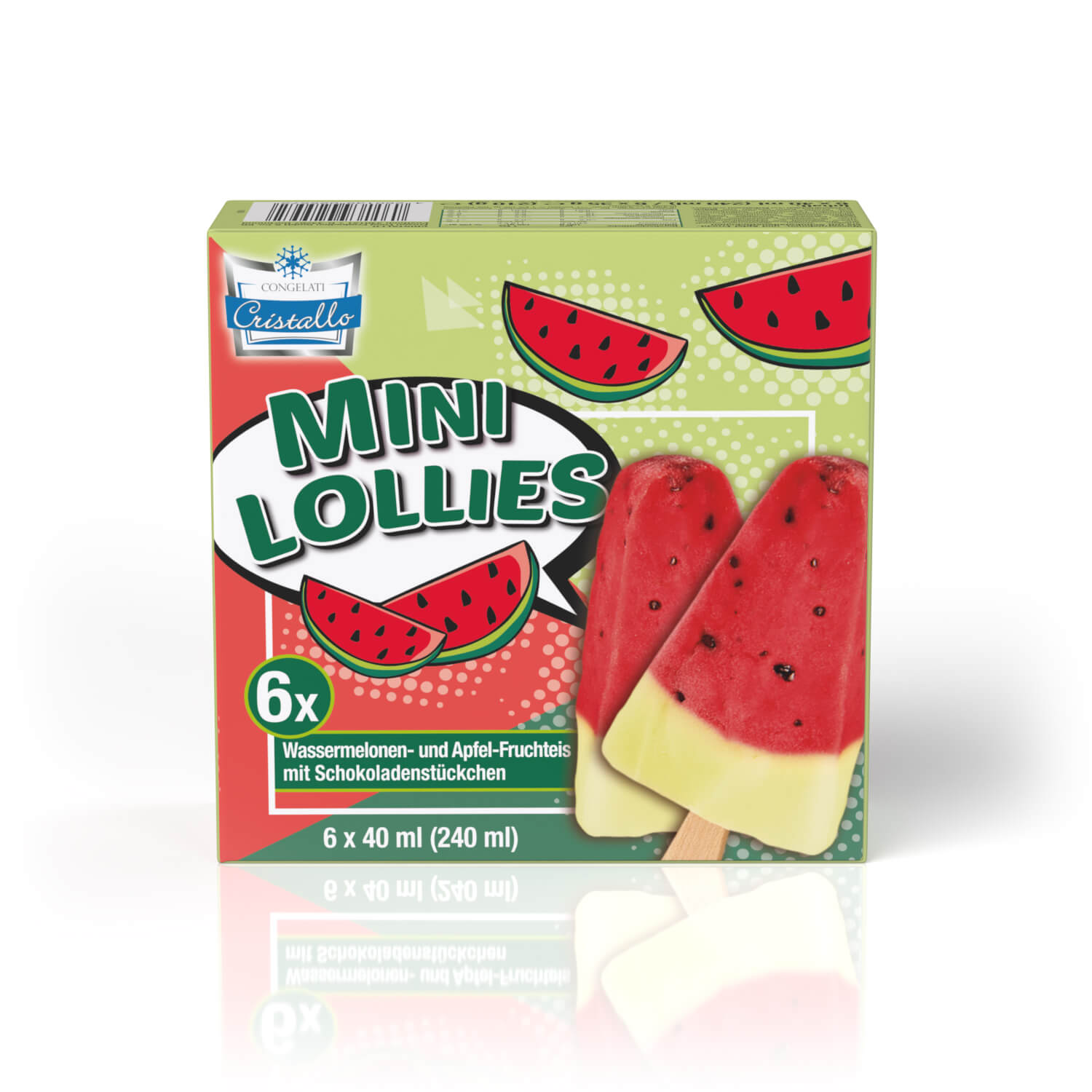 Cristallo Frucht-Stieleis Mini Lollies Wassermelone